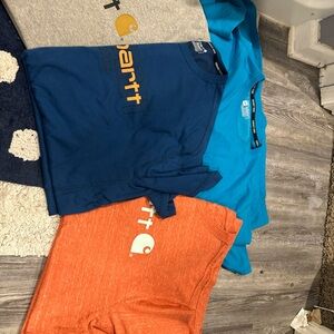 Carhartt Tees in Gray, Blue, and Orange
